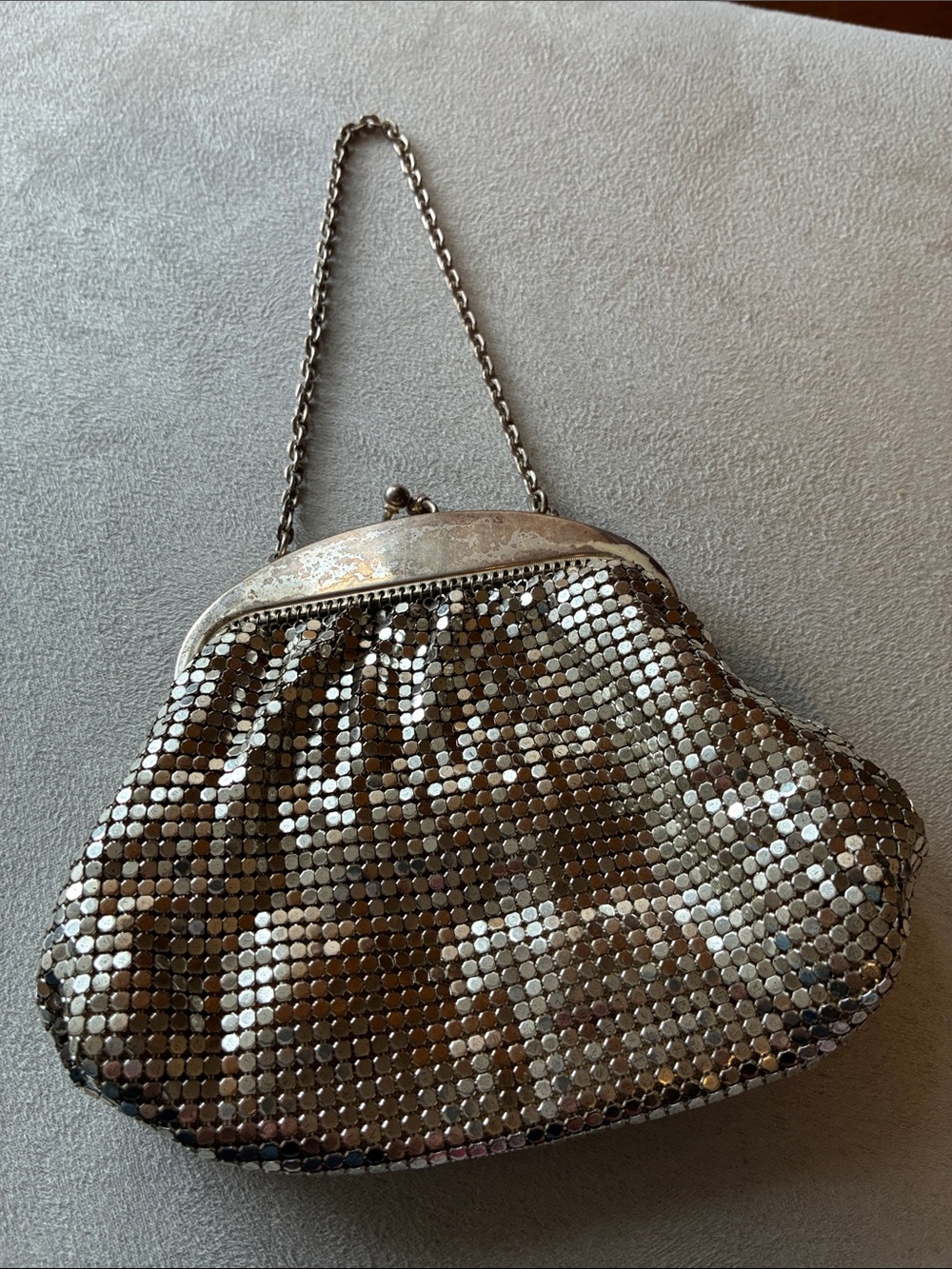 Whiting & Davis 20s 30s Mesh Silver Purse